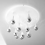 Pioggia ceiling lamp, white, chrome, Ø 50 cm H 33 cm