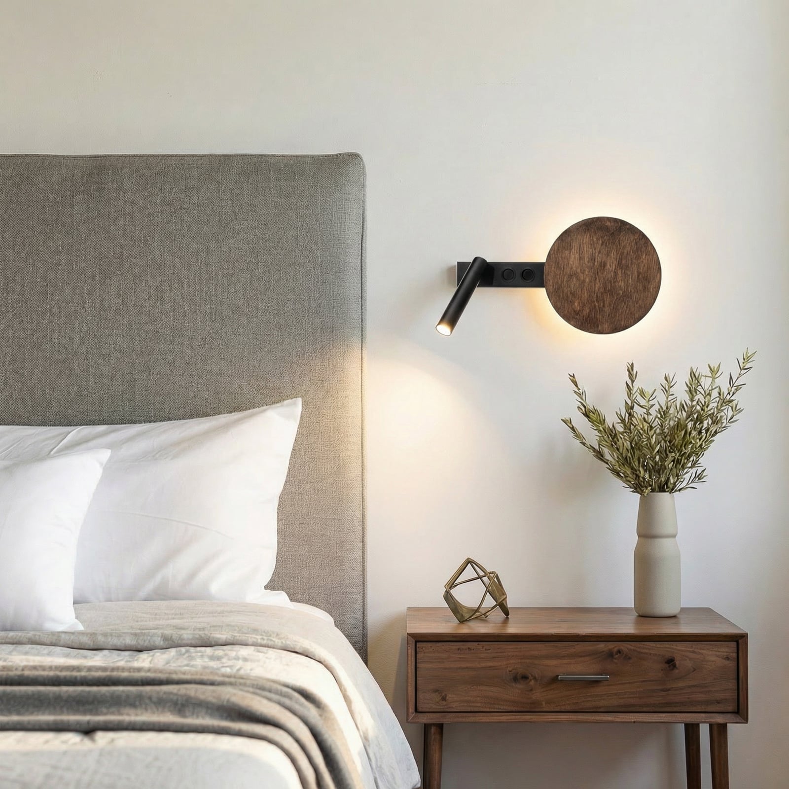 Hotel Mood wall light, black/brown, metal, wood, G9 Hotel Mood wall light, black/brown, metal, wood, G9