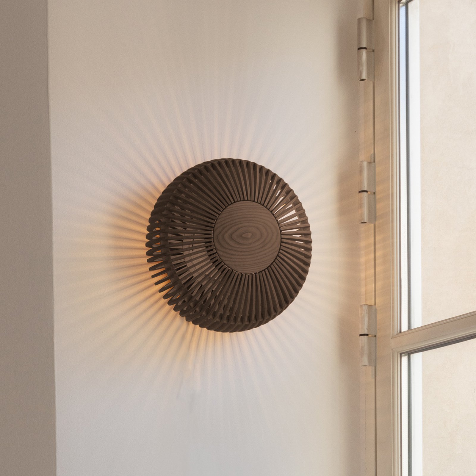 UMAGE Clava up wall light made of wooden slats