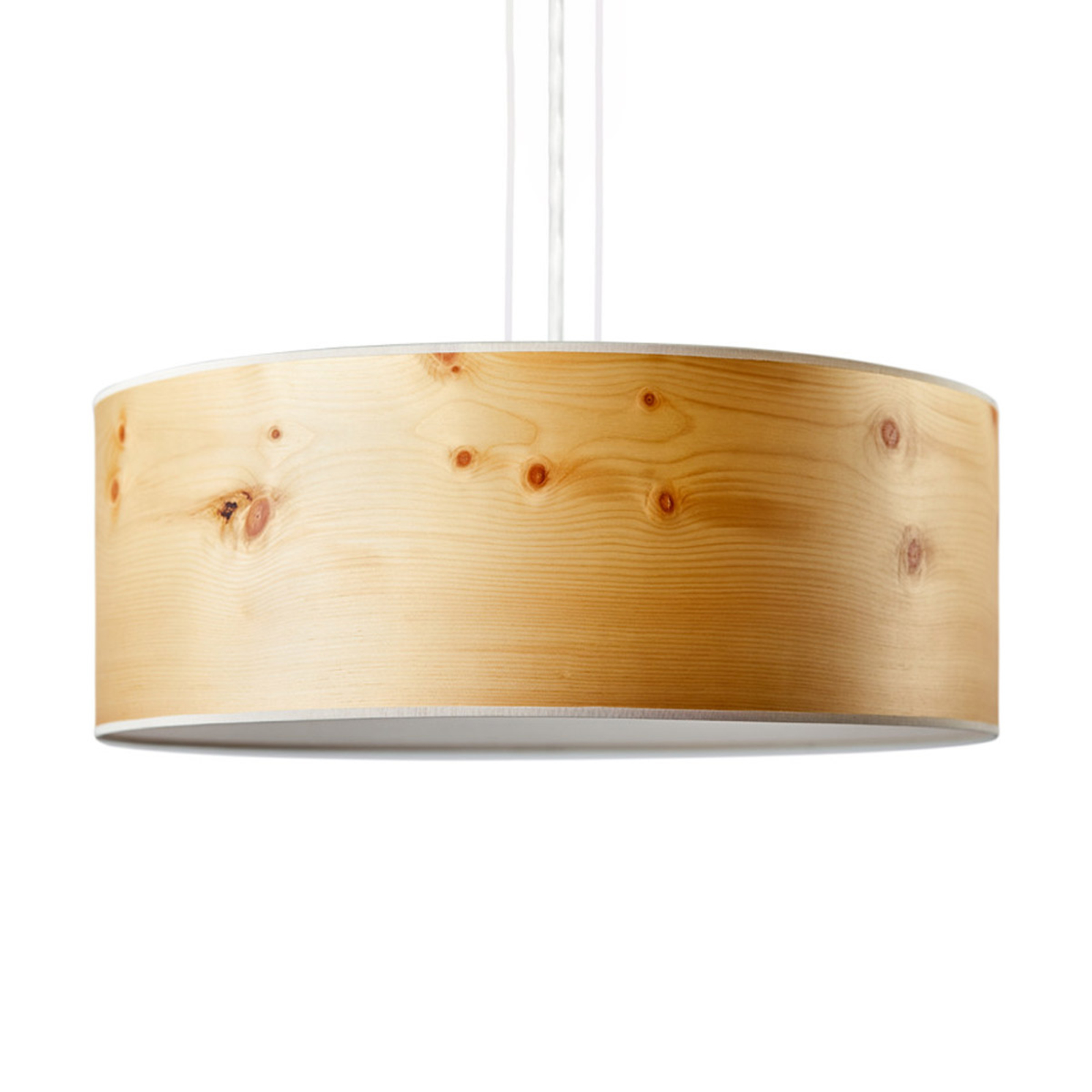 LeuchtNatur Discus hanging light wooden shade with white