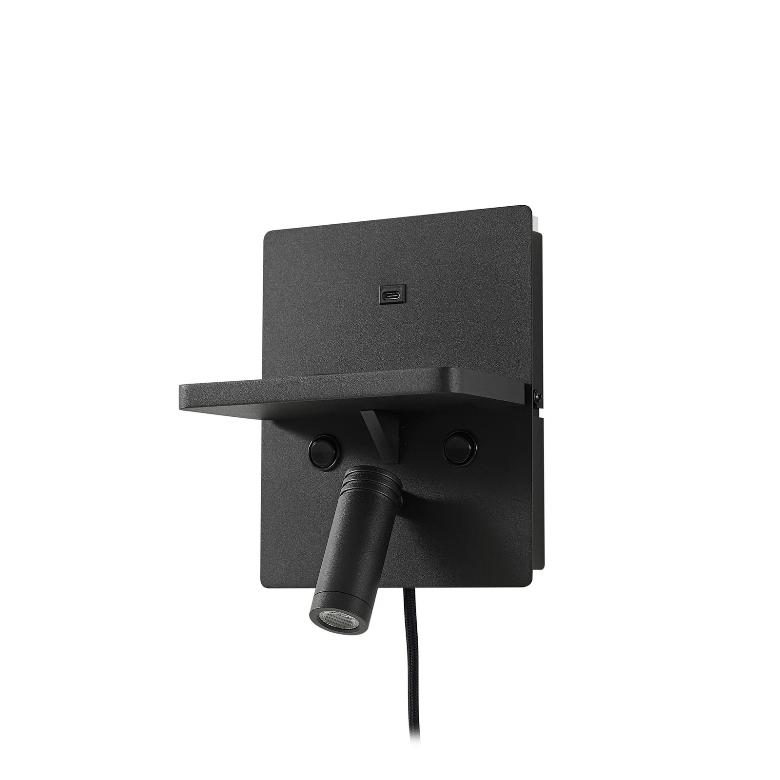 Lindby Applique a LED Auden, nera, spina, stazione di ricarica