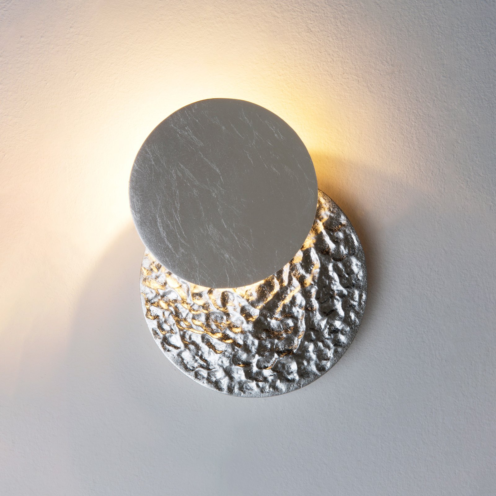 LED-vegglampe Coronare Piccolo, sølv