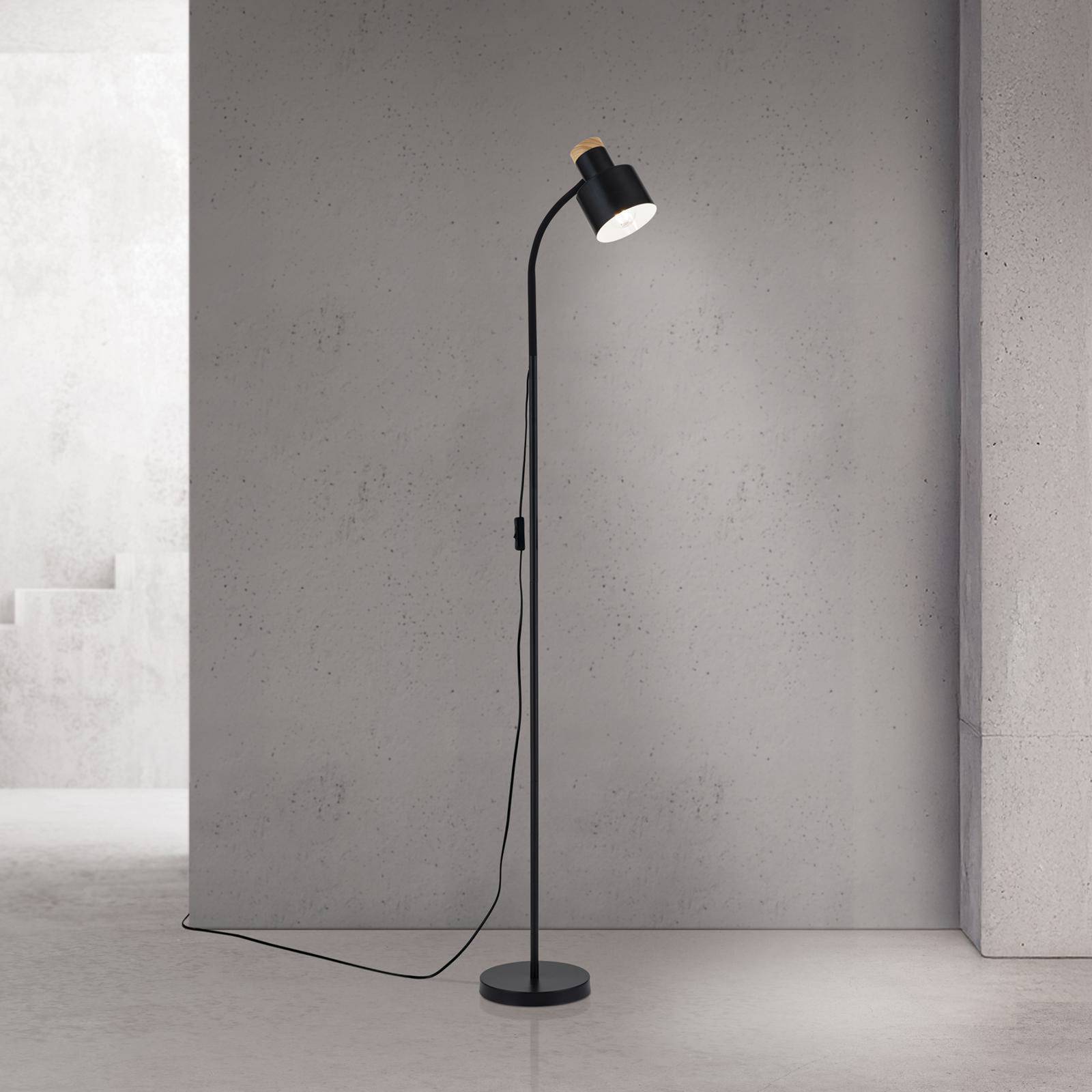 Lampa stojąca Gili, czarna matowa, stal, wysokość 150 cm, E27