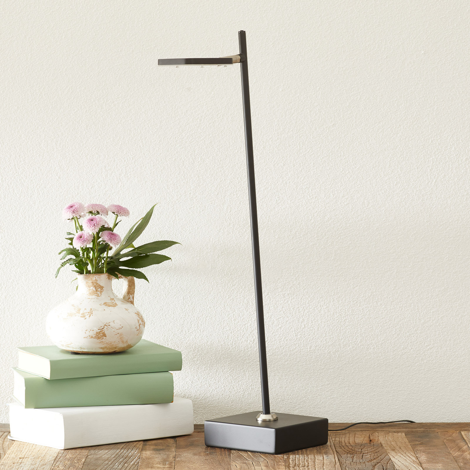 Block LED table lamp, dimmable, black