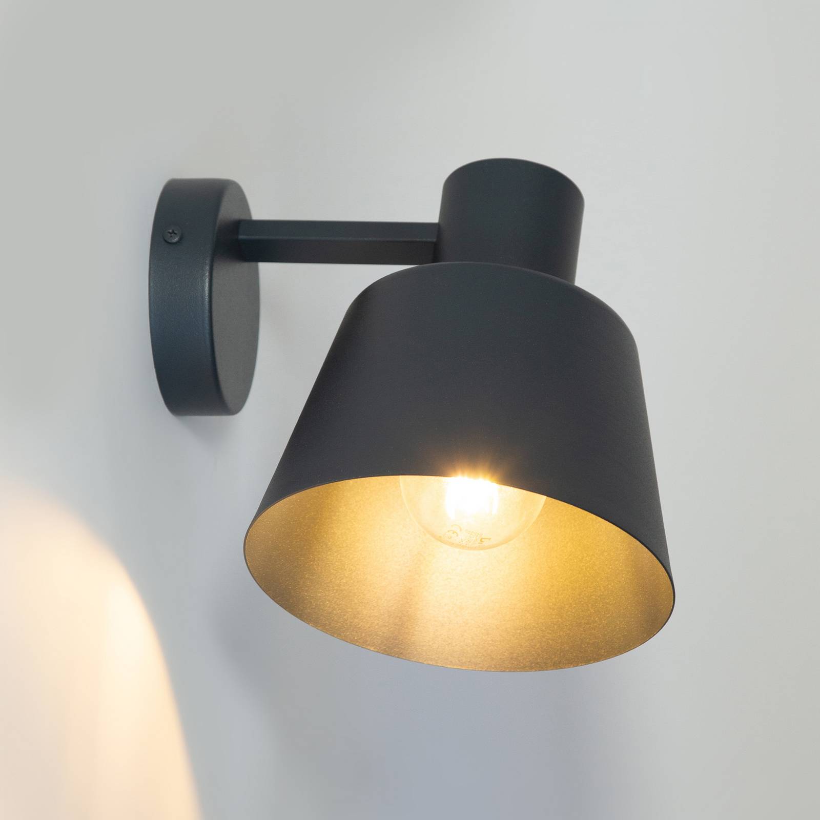 Wandleuchte Dunka, anthrazit 1-flammig, Stahl, Höhe 17 cm günstig online kaufen