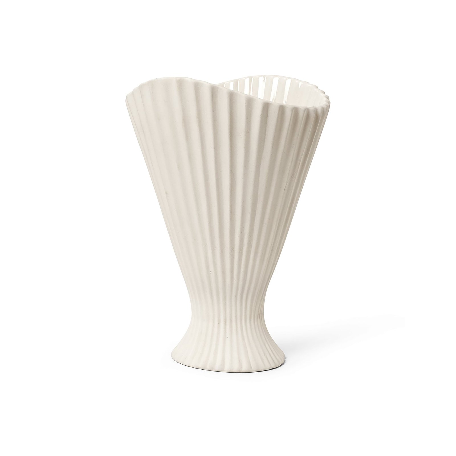 ferm LIVING Fountain vase, white, height 30.5 cm, ceramic