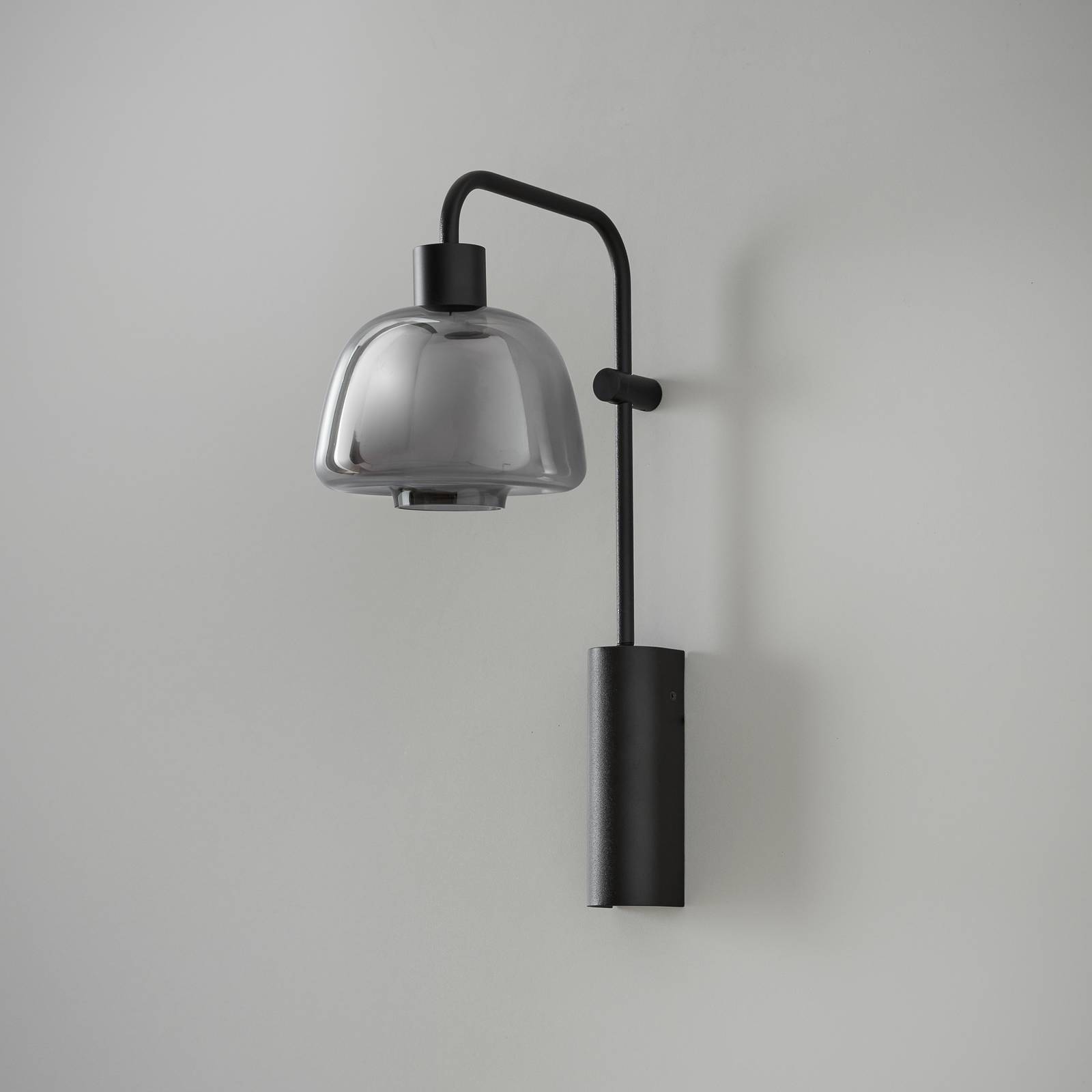 Applique murale LED Bover Drep A/04 verre gris fumé, noir 2 700 K