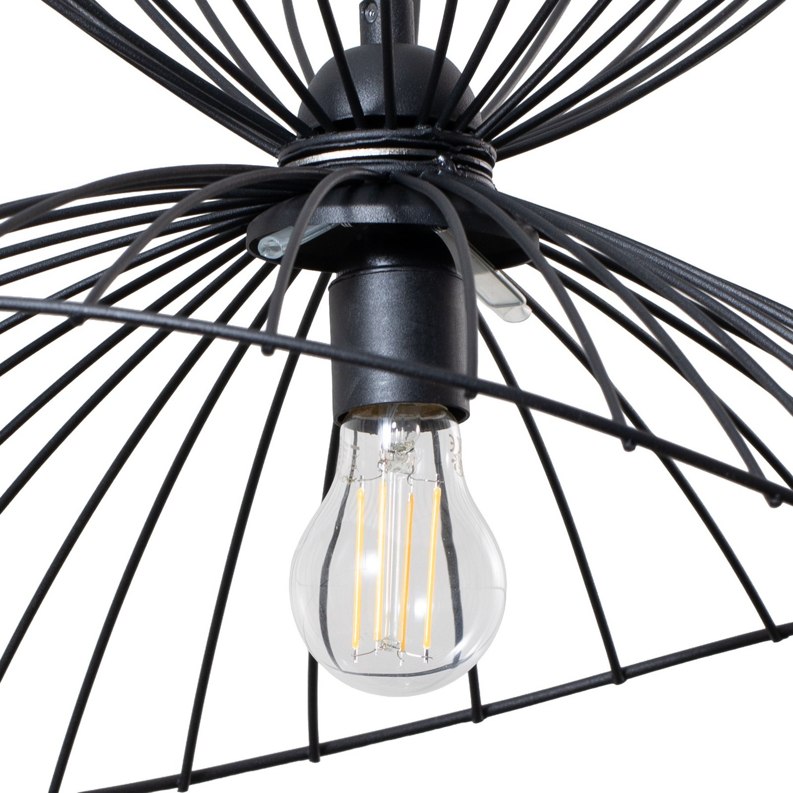 Hængelampe Vertigo, sort, glas/metal, E27, Ø 50 cm