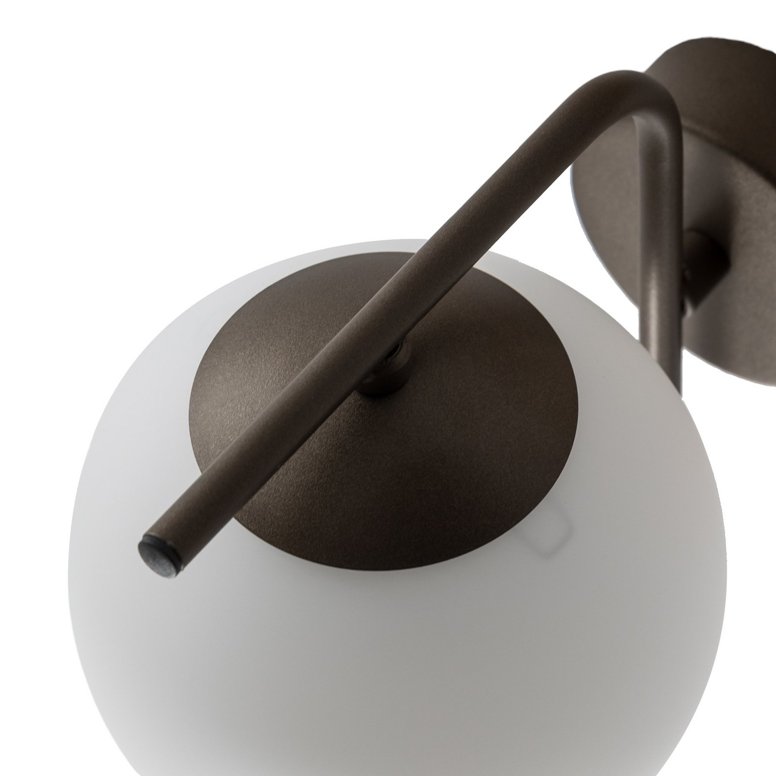 Wall light Aurora, brown, glass, 17 cm high, sphere, E14