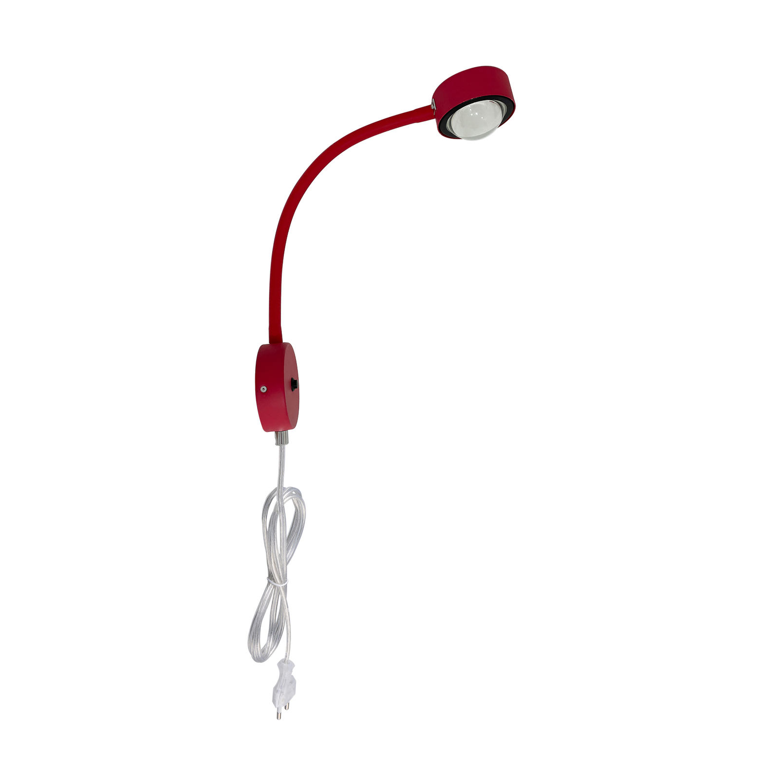 Стенна лампа Lindby Jyla червена/черна леща 3000 K GX53 гъвкаво рамо