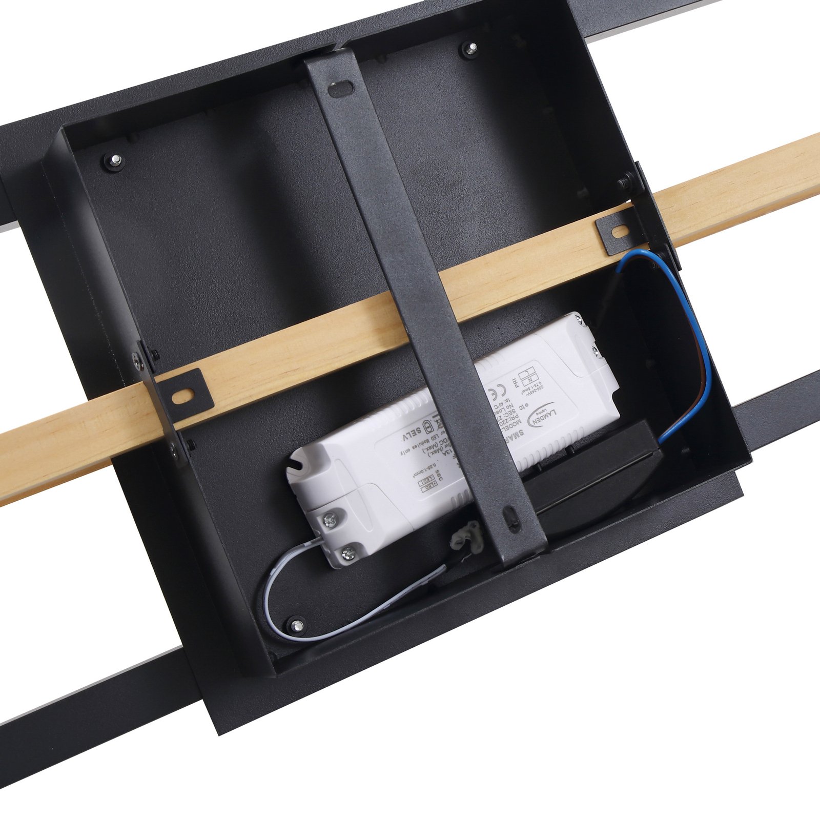 Holamu LED Deckenleuchte L86 Schwarz/Holz - Lindby