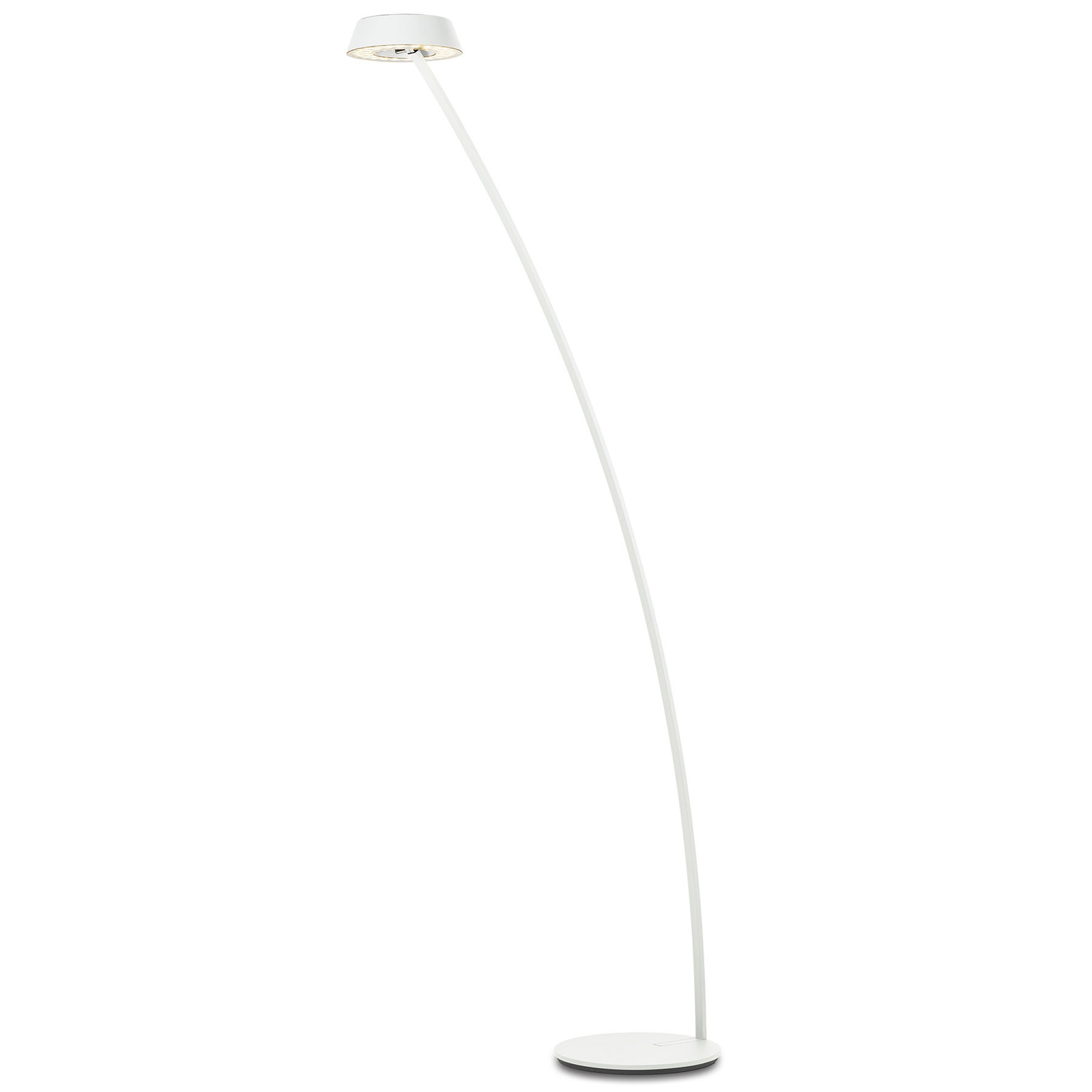 OLIGO Glance LED-Stehlampe gebogen weiß matt