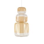 Candeeiro suspenso Bamboo Totem, branco, altura 89,4 cm - Forestier