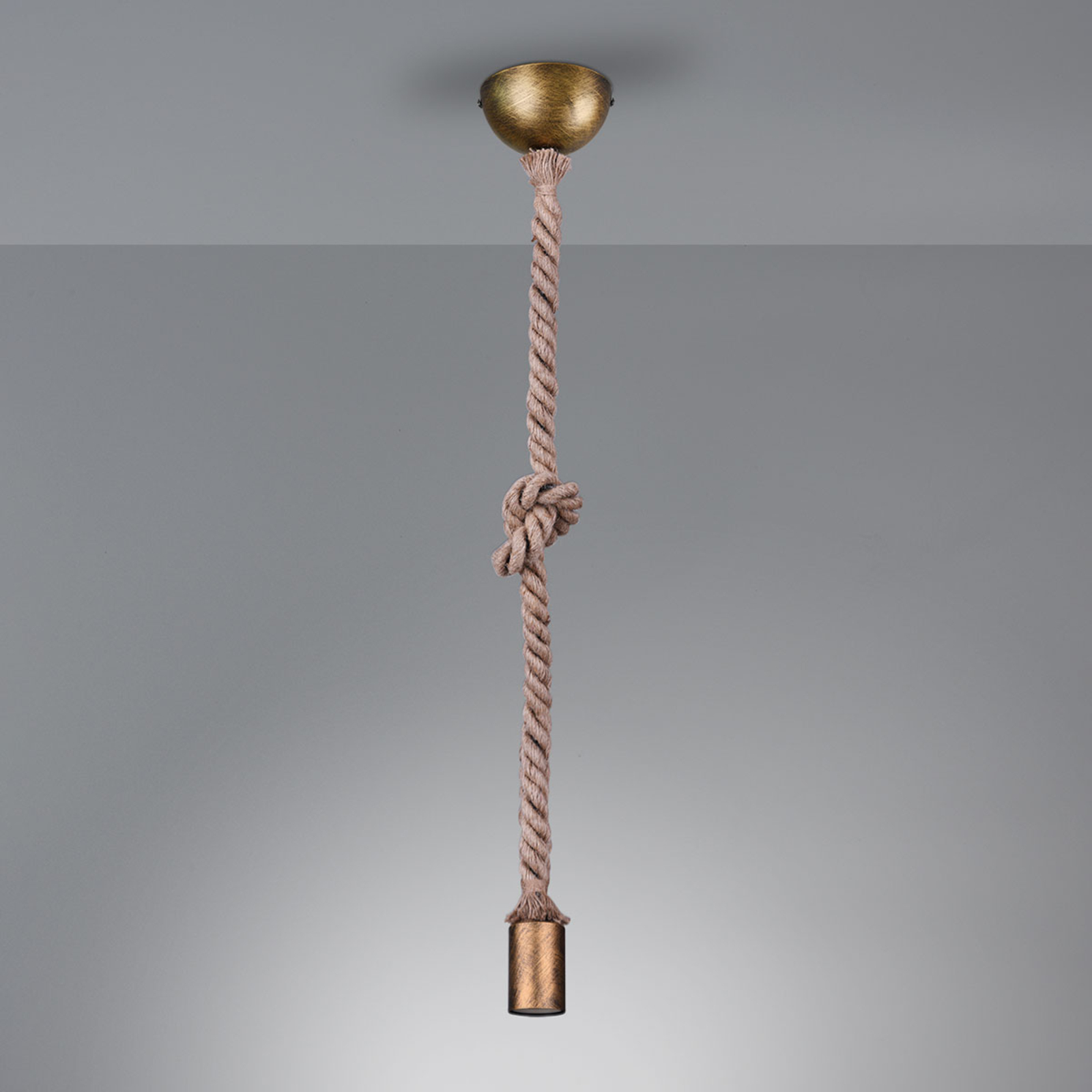 Rope pendant lamp with a decorative rope, 1-bulb