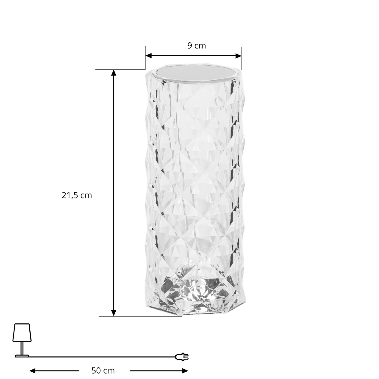 Lámpara de mesa LED recargable Lindby Louane, 21,5 cm, USB, RGBW