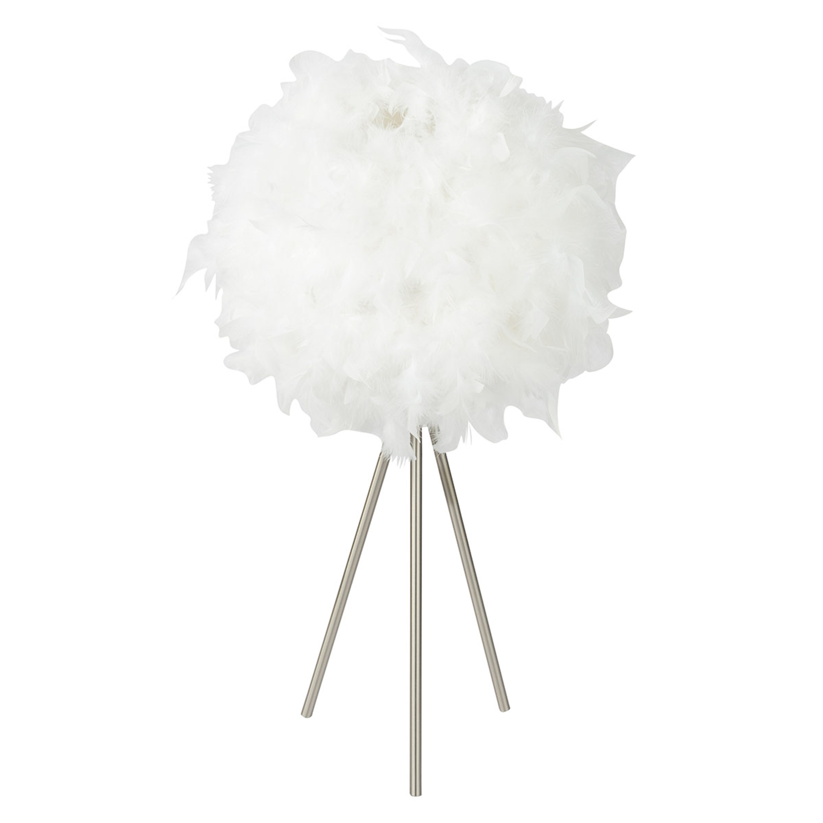 Katunga tripod table lamp with real feathers