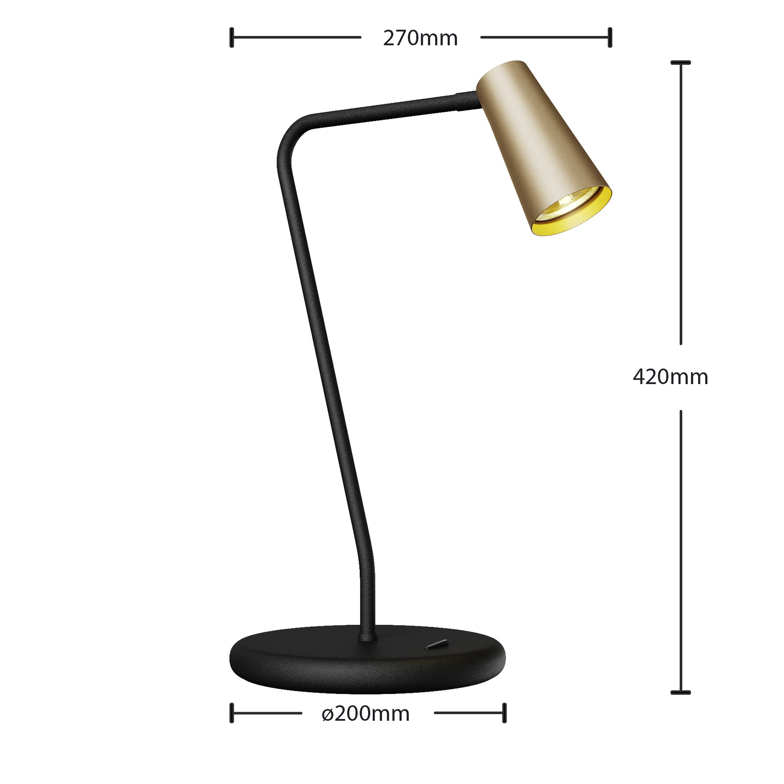 Lucande Angelina table lamp, brass gold