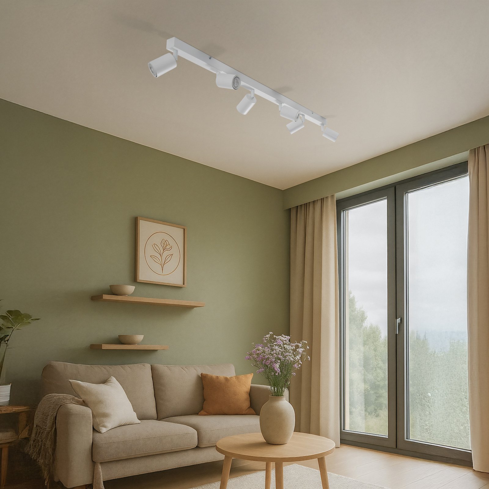 Deckenstrahler Top, weiß, 127 cm, 6-flg., Metall, GU10 Deckenstrahler Top, weiß, 127 cm, 6-flg., Metall, GU10