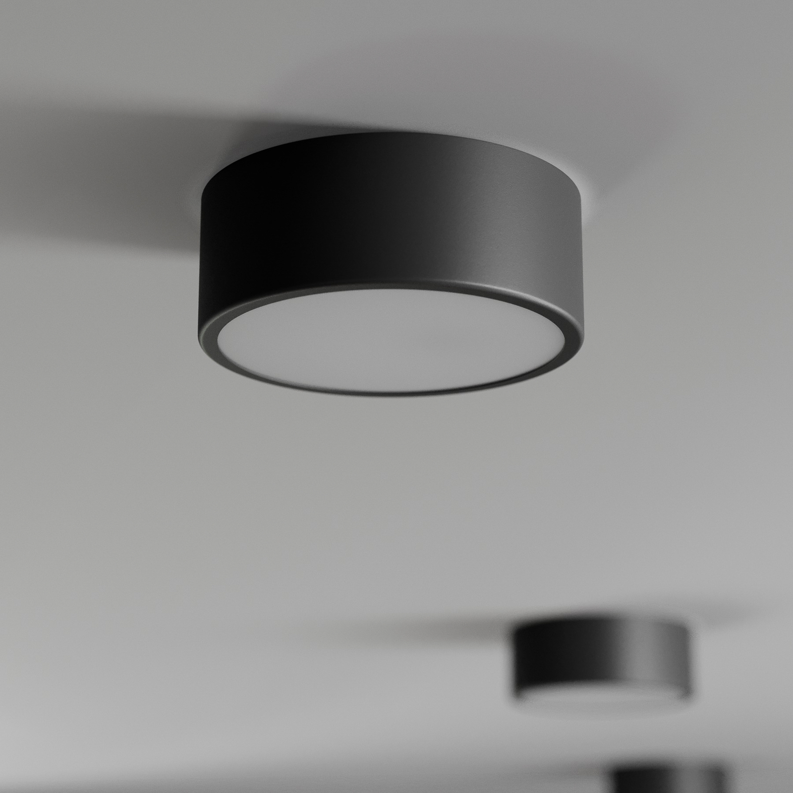 Cleo plafondlamp, Ø 20 cm, zwart