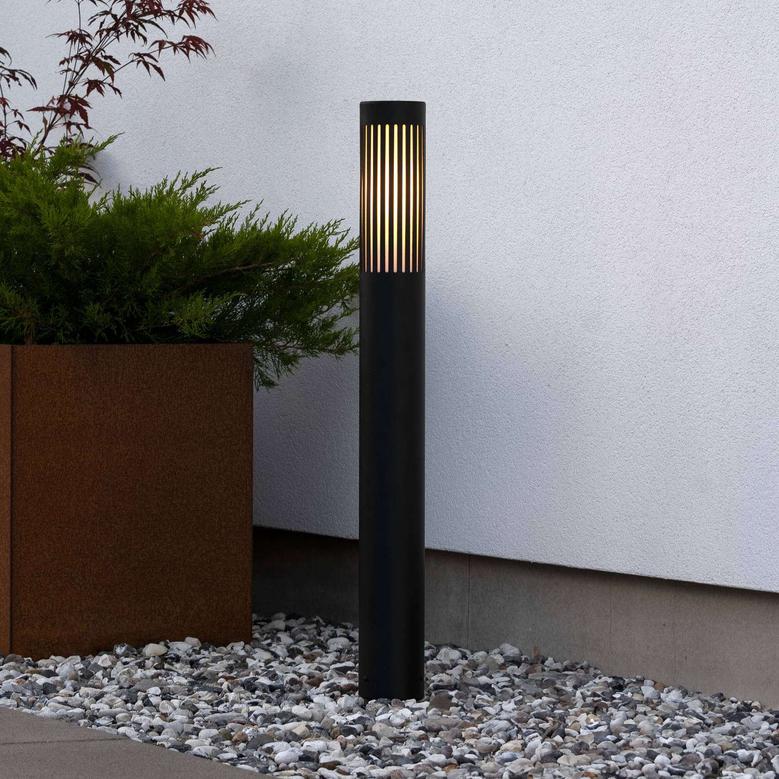 Słupek oświetleniowy Pistoia, czarna, wysokość 95 cm, metal, IP54