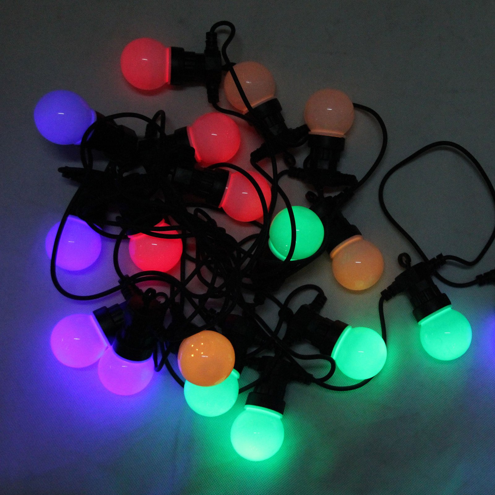 LED fénylánc Nirvana, 20 lámpa, színes, IP44