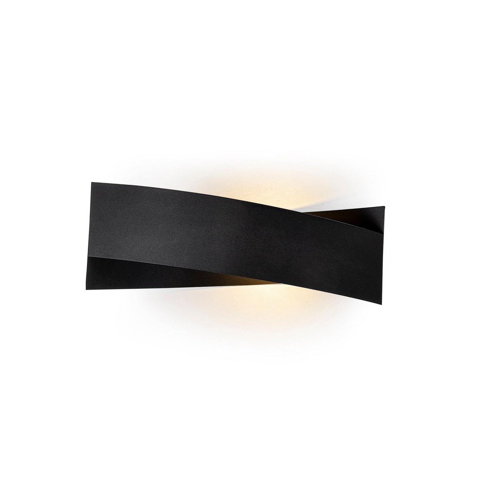 Wandleuchte Tadhg, schwarz, Metall, 35 cm breit, G9