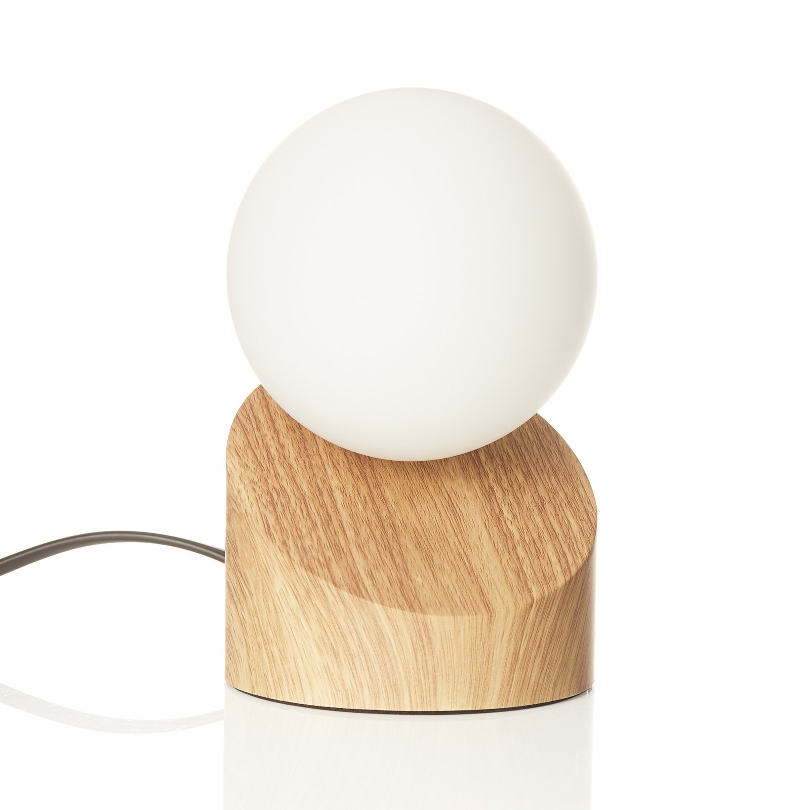 Lampe à poser LED Alisa, base en aspect bois
