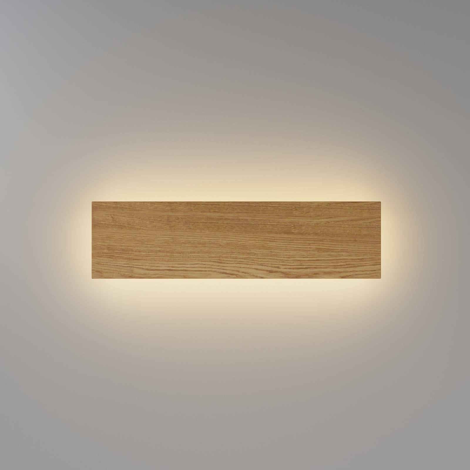 Kinkiet LED BASIC TEXTURE, drewno, szerokość 30 cm, CCT