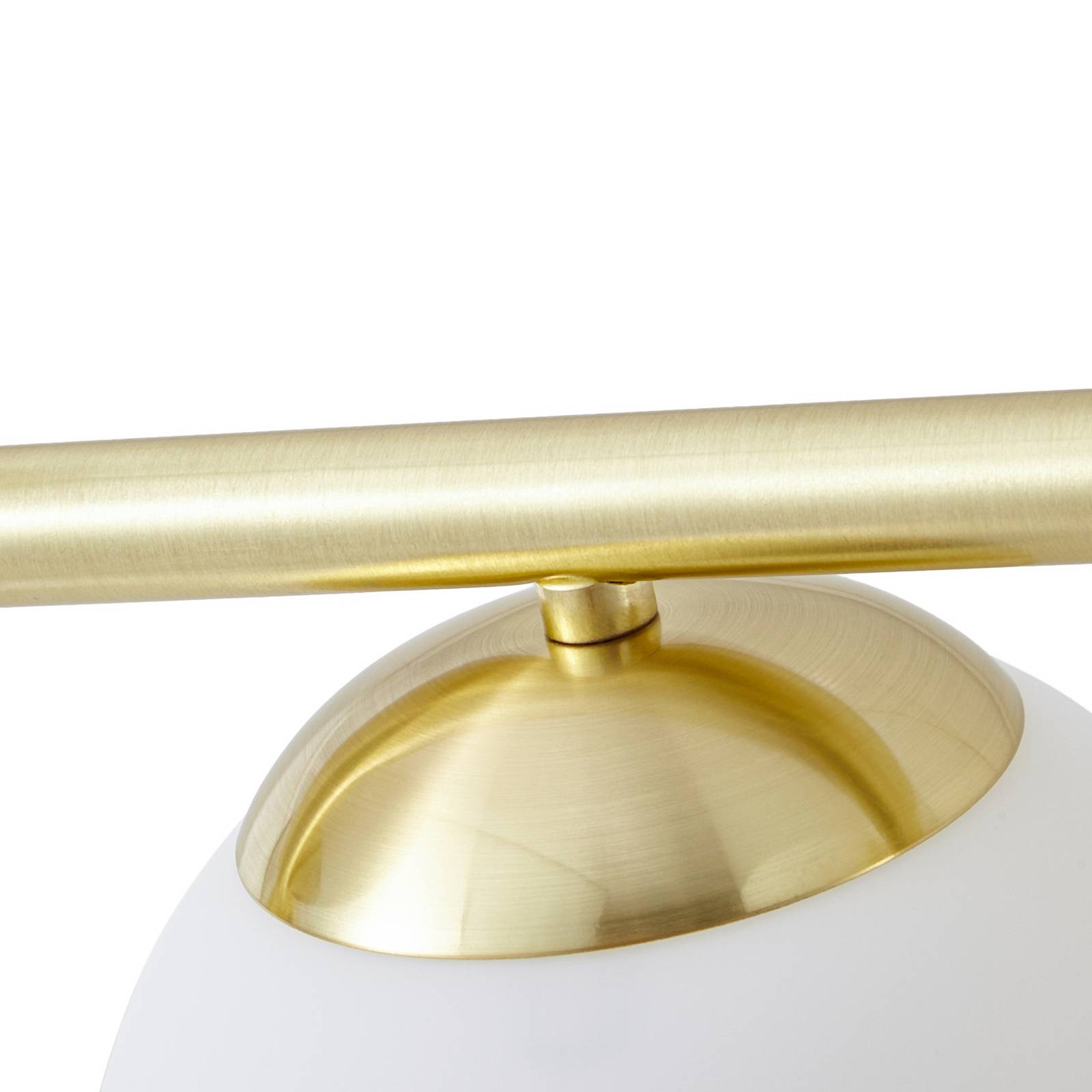Lampa wisząca Lindby Isamer, opal/mosiądz, długość 130 cm