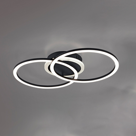 LED plafondlamp Venida in ringdesign, zwart