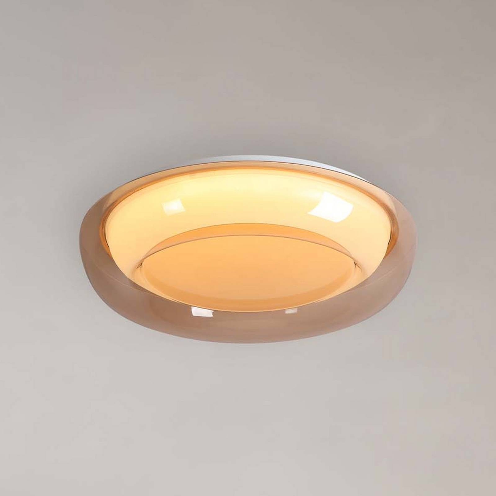 Lampa sufitowa LED Jude Flush, bursztynowa, Ø 40 cm, CCT