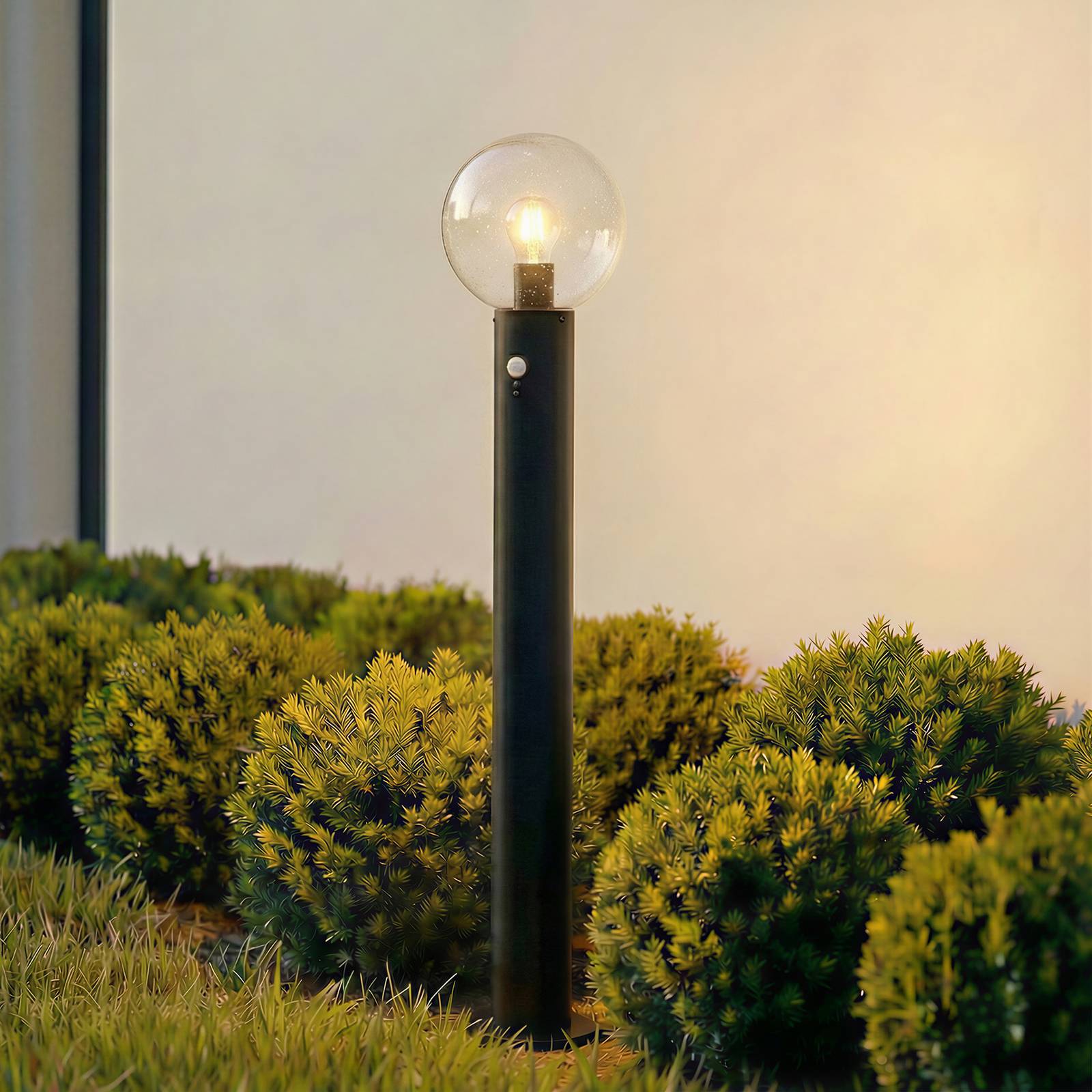 Lindby Světlo Lindby Dangan, čiré, 90 cm, sklo, senzor