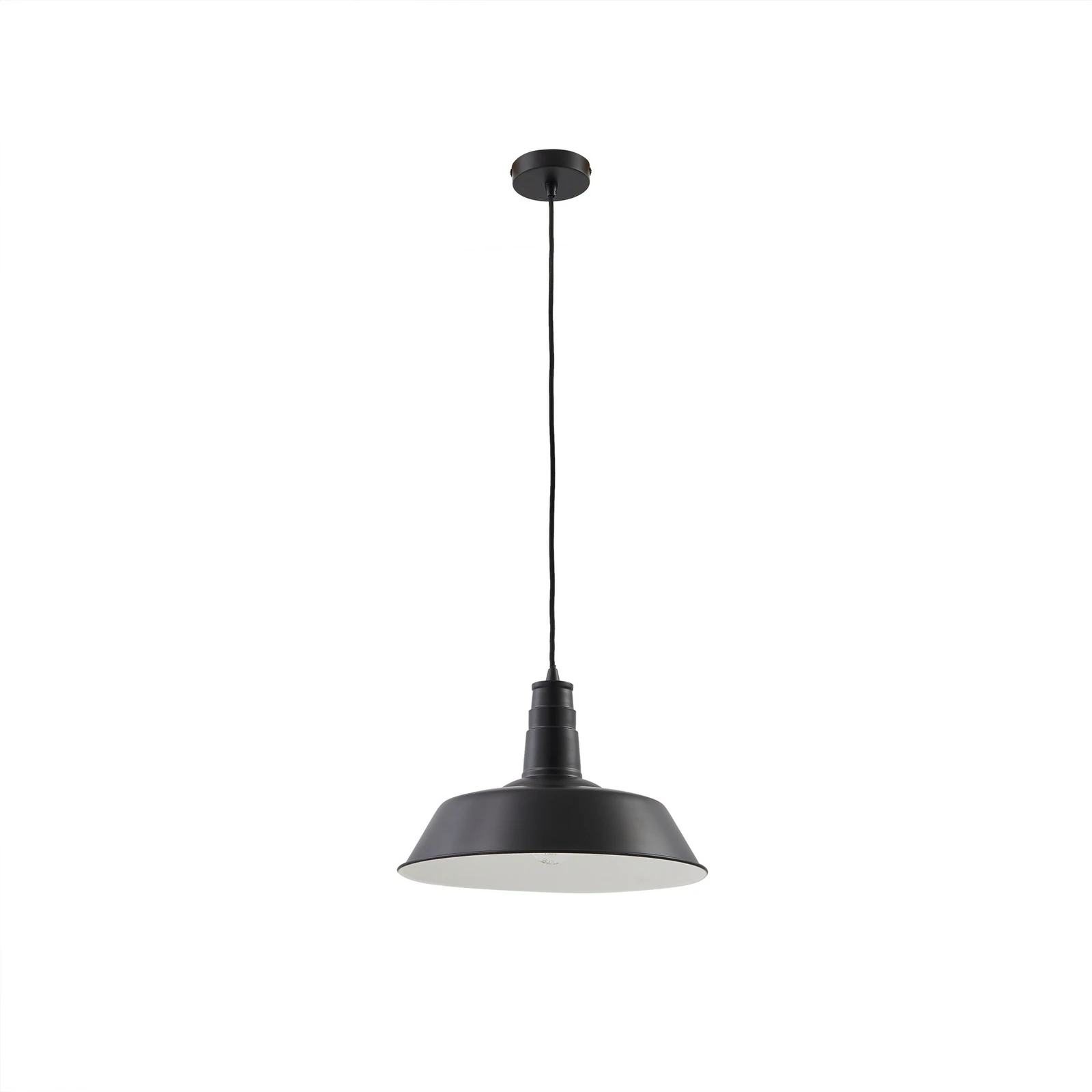 "Lindby" pakabinamas šviestuvas "Laylan", juoda/balta, Ø 36 cm, metalas