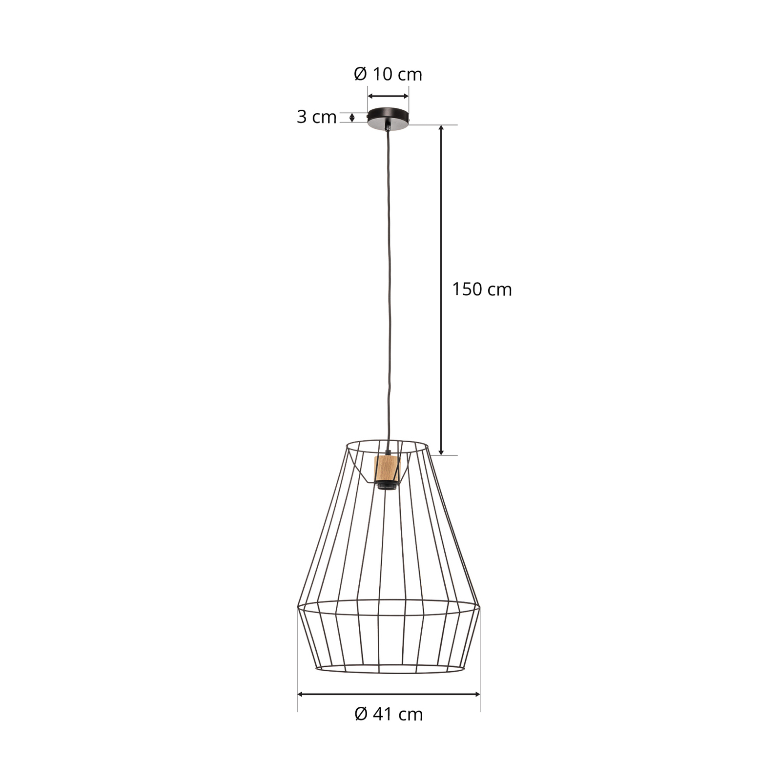 Envostar Finan pendant light, 1-bulb, Ø 41cm