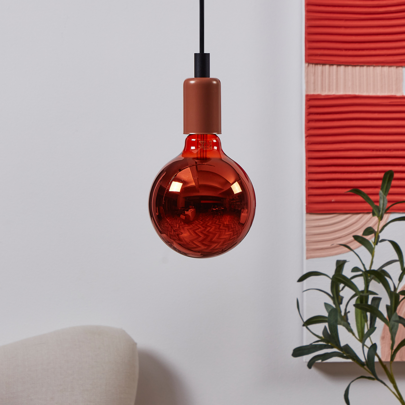 Globe LED E27 G125 4 W 2 000 K filament cuivré