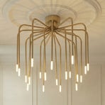 Lucande Ariadne LED ceiling lamp, Ø 57cm, matt gold, 20-bulb