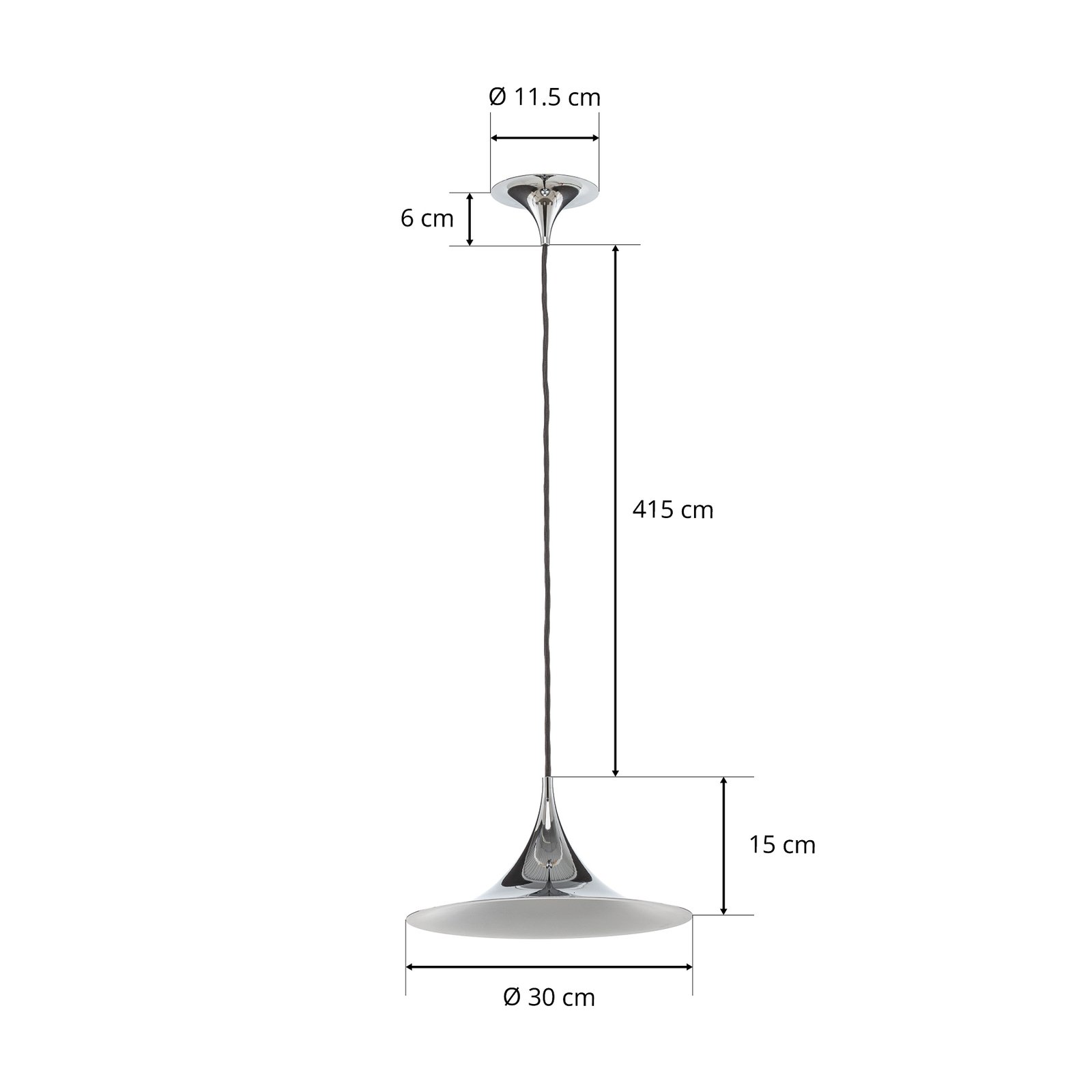 GUBI Полувисулка, Ø 30 cm, хром