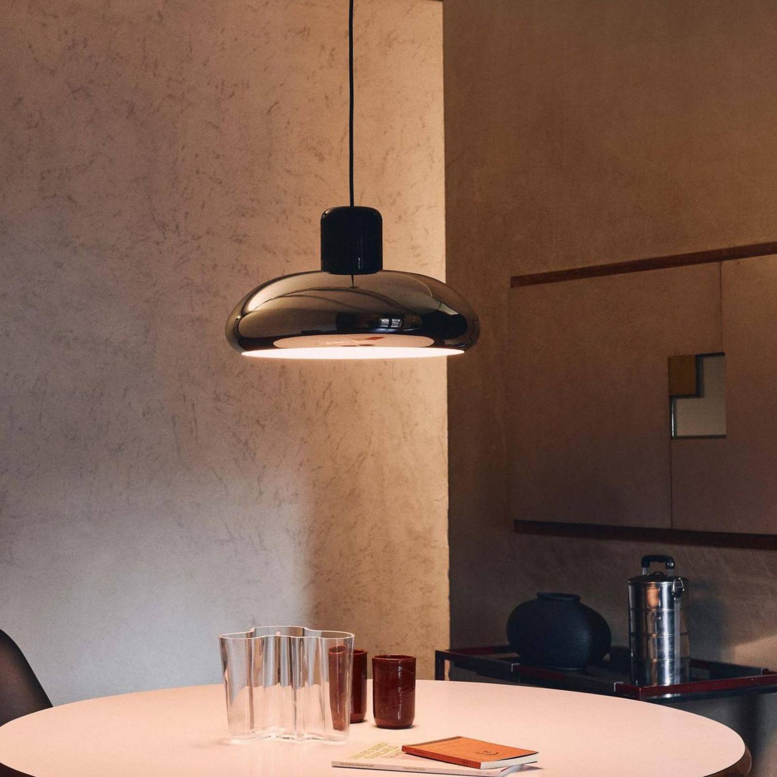 Stilnovo LED-Hängelampe Trepiù, chromfarben/schwarz, Ø 40 cm günstig online kaufen
