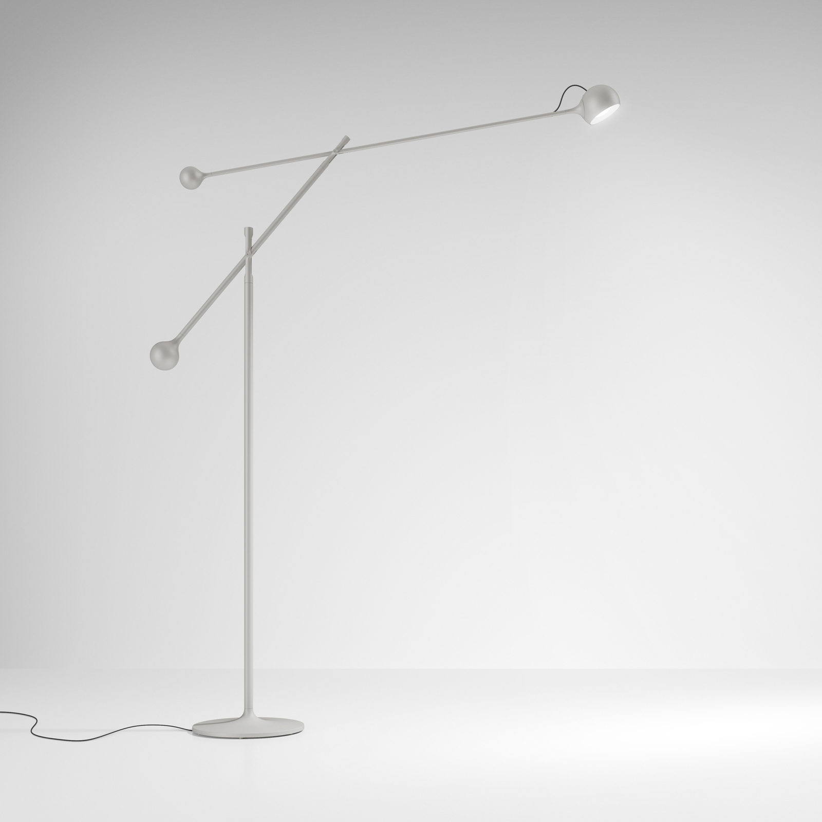 Artemide Ixa lámpara pie LED ajustable blanco-gris