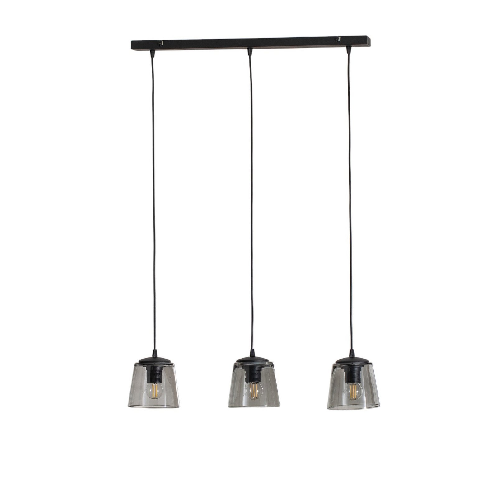 Lucea hanging light 3-bulb smoke