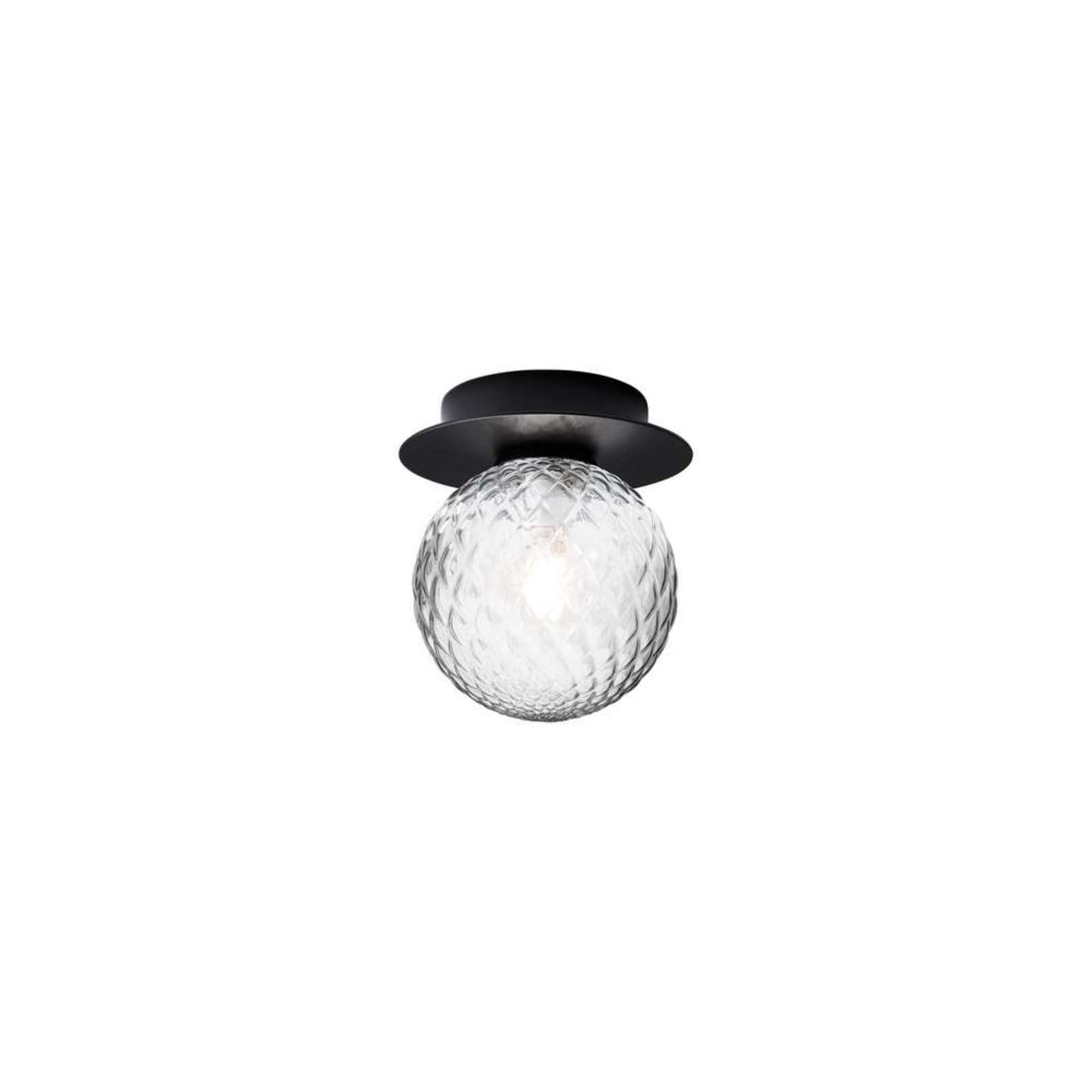 Nuura wandlamp Liila 1, Ø 14 cm, IP44, zwart/helder