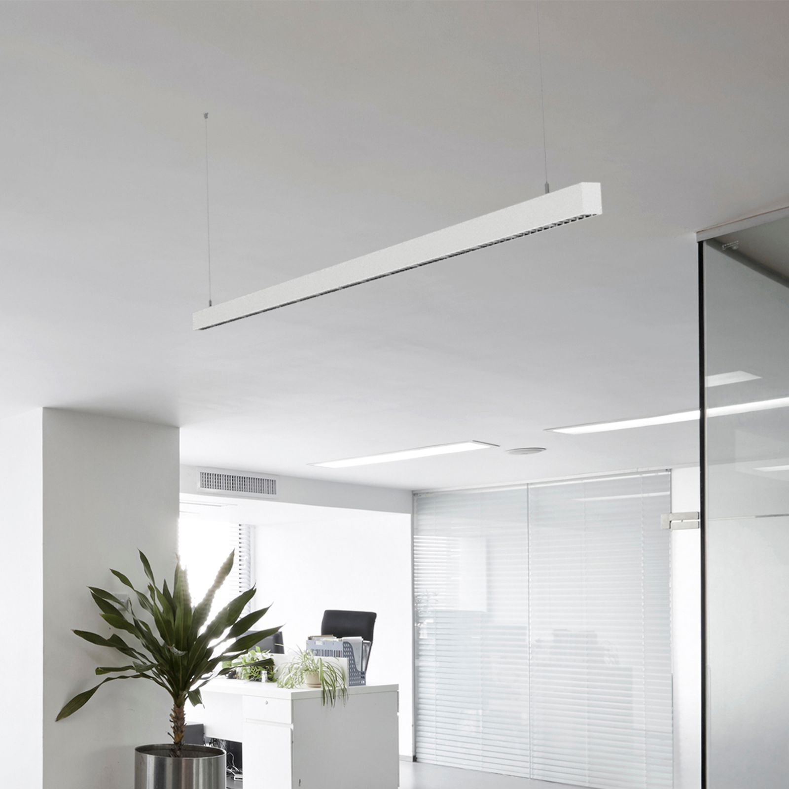 LI-EX Office LED-Pendellampe Remote 130cm weiß