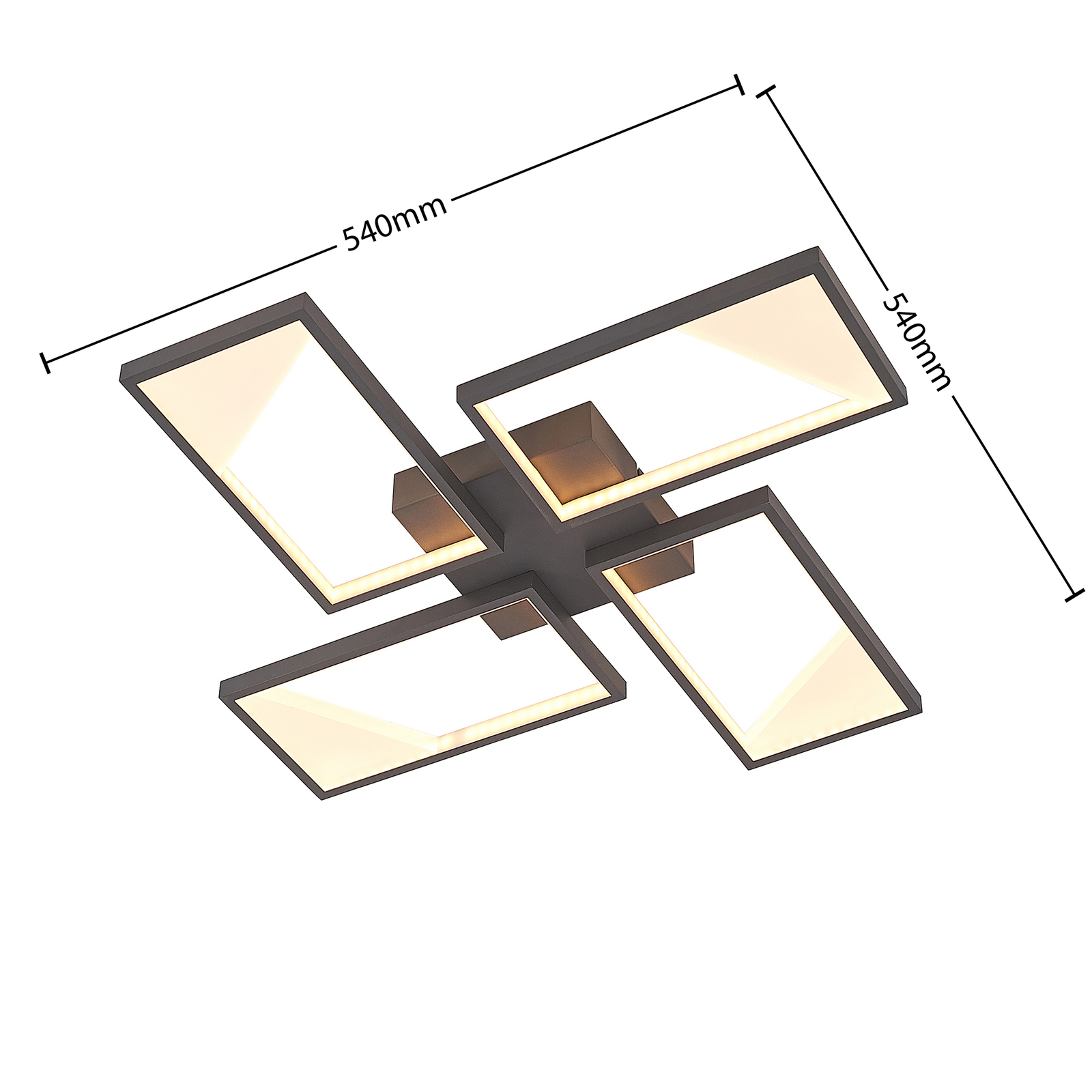 Lindby Fotini -LED-kattovalaisin, nelilamppuinen