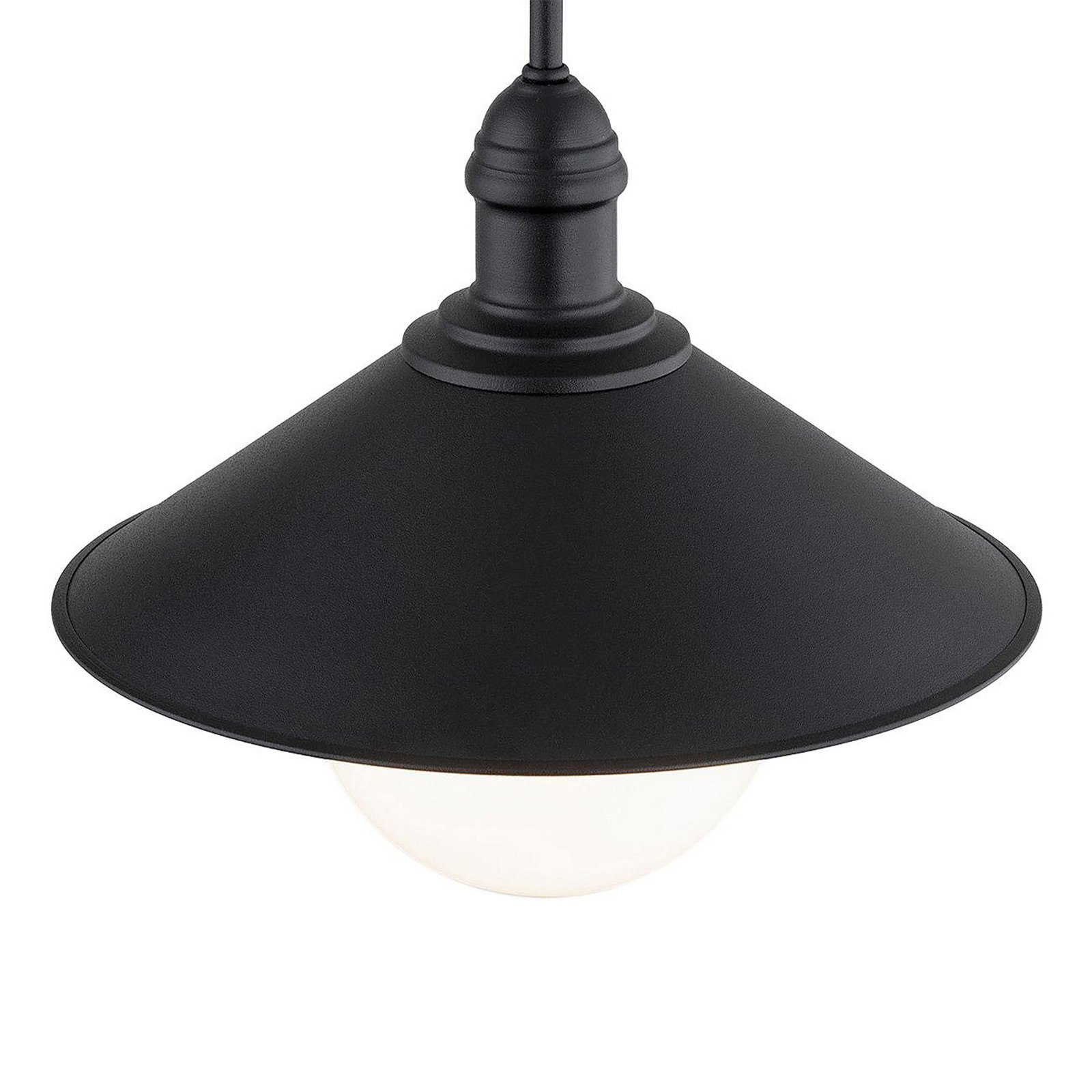 Außenhängeleuchte Enduro, schwarz, Stahl, Glas, IP44, E27