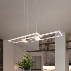 Albany lámpara colgante LED, marrón, 100 x 28 cm, aluminio, CCT, atenuable