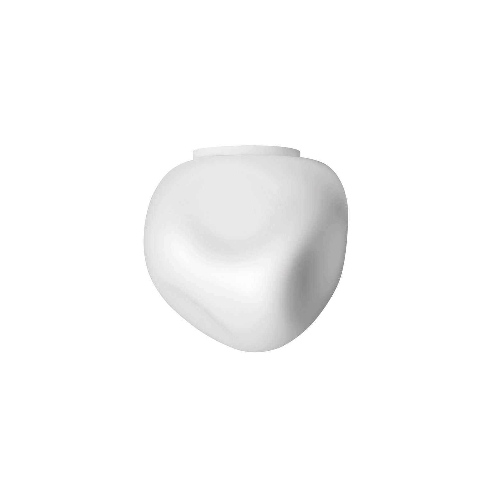 Candeeiro de teto Foscarini Hoba Midi, Ø 19 cm, branco, vidro