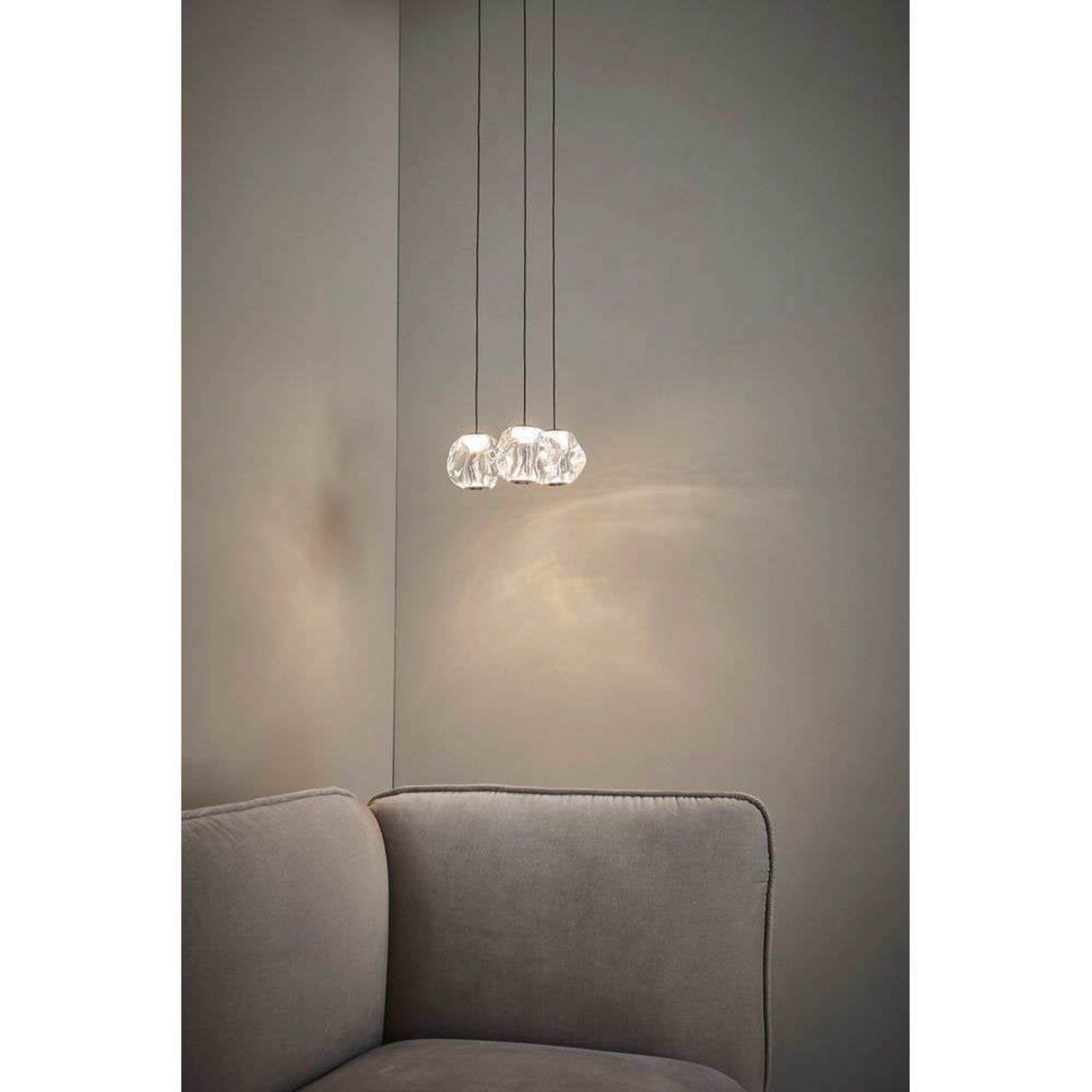 Ice Ball 3 Pendant Matt Black/Chrome - Loom Design
