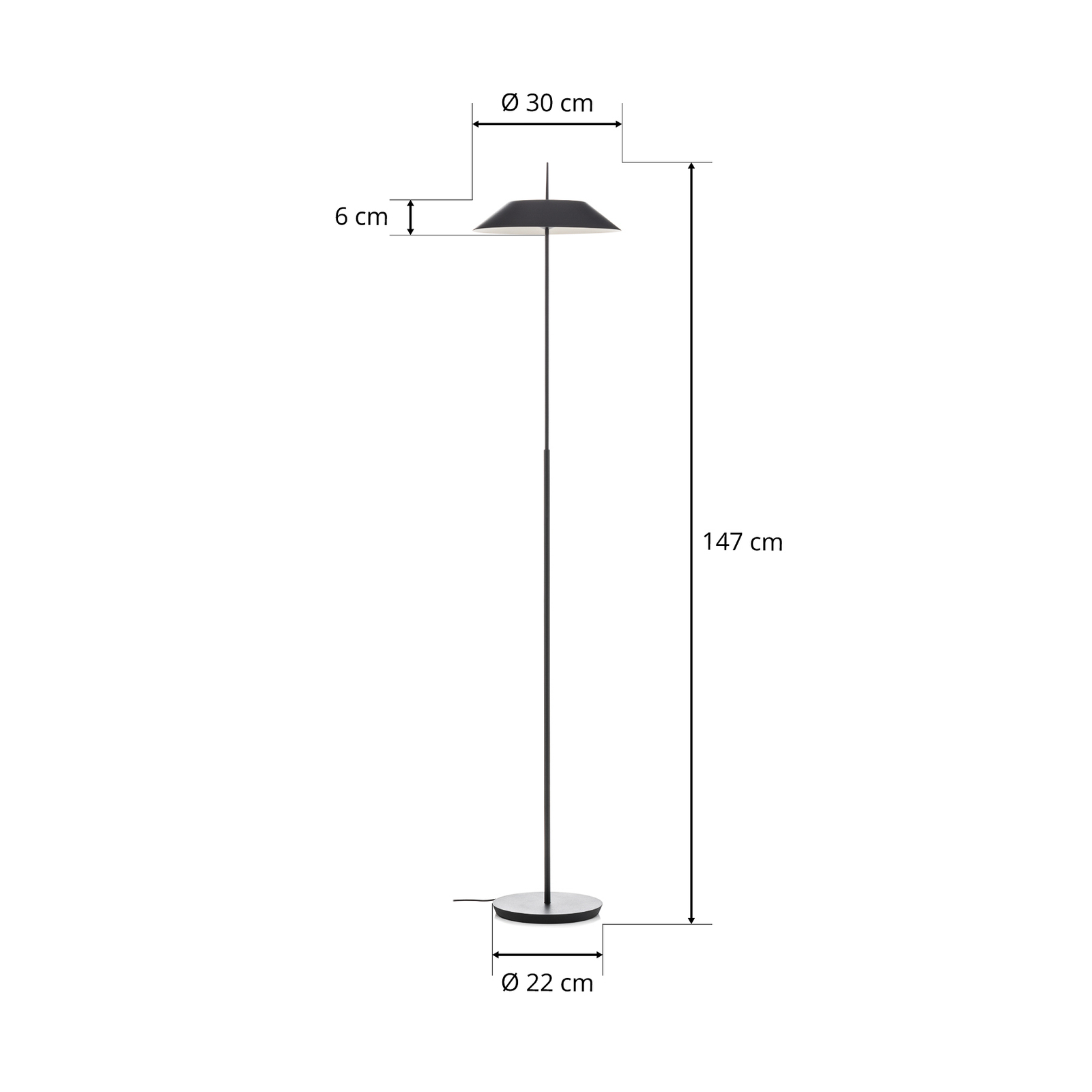 Vibia Mayfair - LED floor lamp, graphite grey