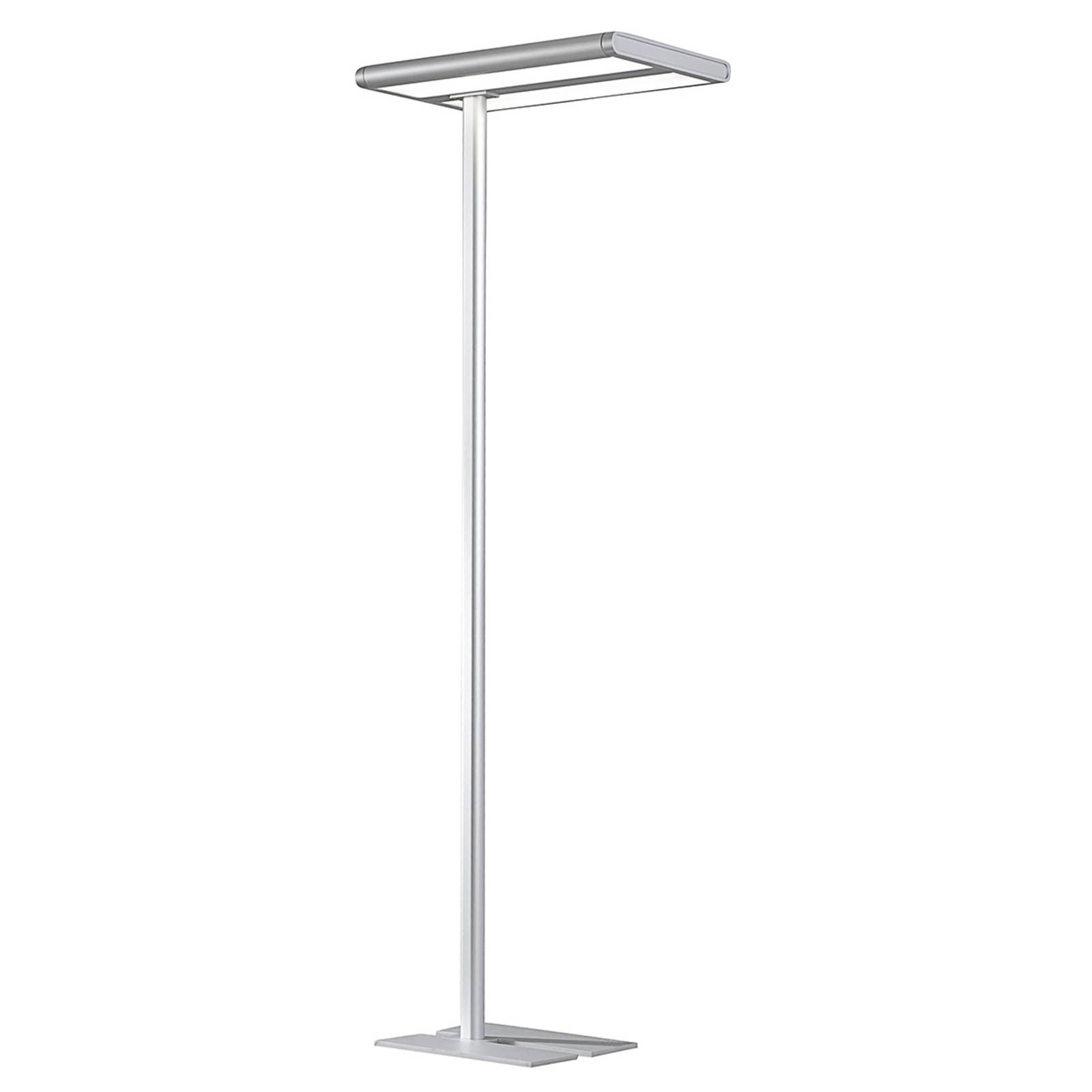 Arcchio High-quality office floor lamp Quirin with LEDs, for Workroom / Office, aluminium, plastic, 110 W, L: 60.6 cm, W: 42.1 cm, H: 194.4 cm