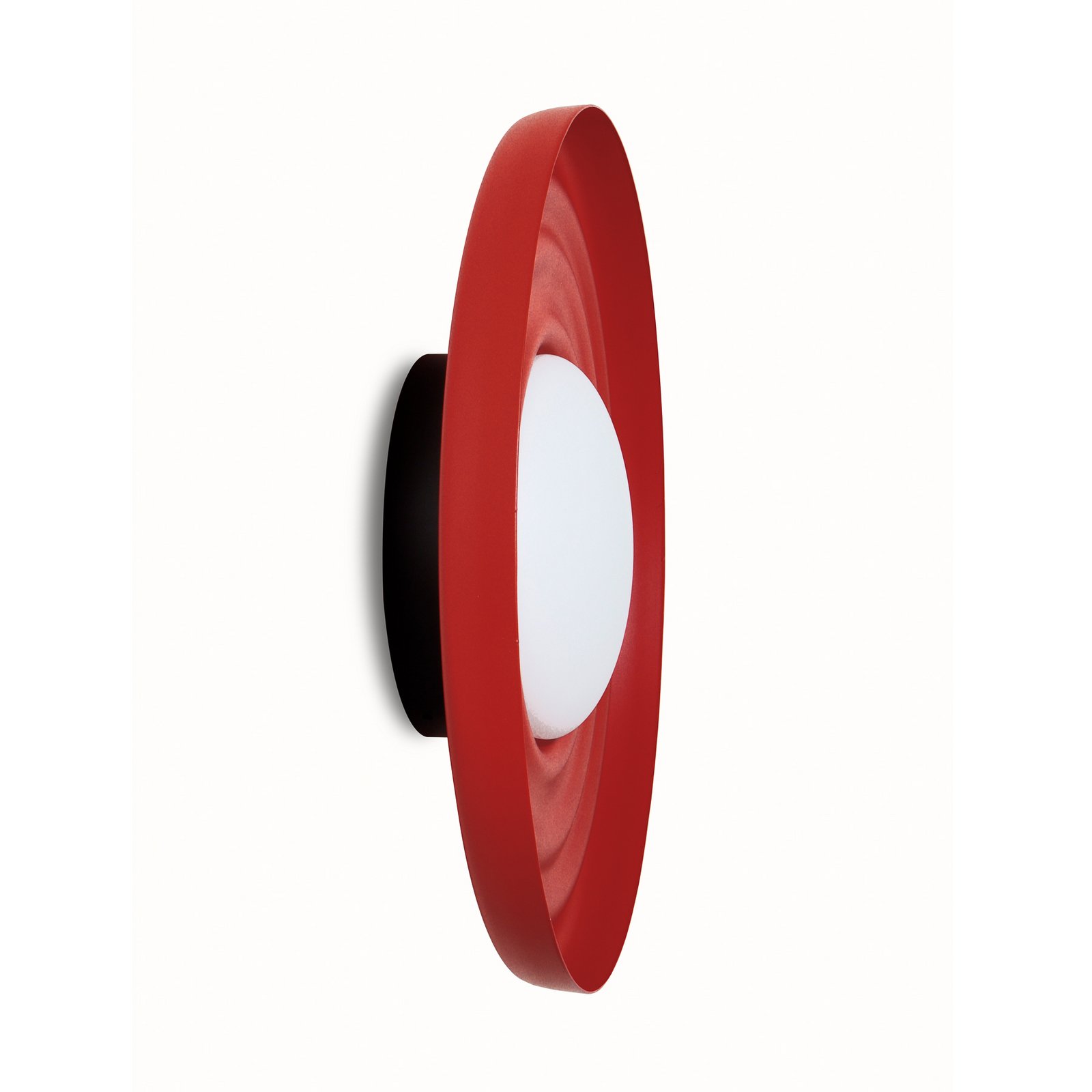 Lindby LED-Wandleuchte Waves, Metall, rot, rund